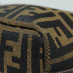 FENDI Zucca Canvas Vanity Hand Bag Brown Black79848