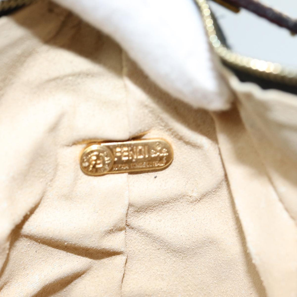 FENDI Zucca Canvas Vanity Hand Bag Brown Black79848