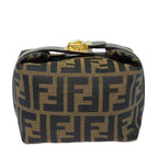 FENDI Zucca Canvas Vanity Hand Bag Brown Black79848