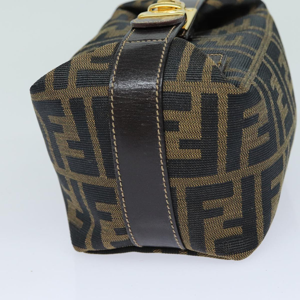 FENDI Zucca Canvas Vanity Hand Bag Brown Black79848