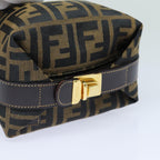 FENDI Zucca Canvas Vanity Hand Bag Brown Black79848