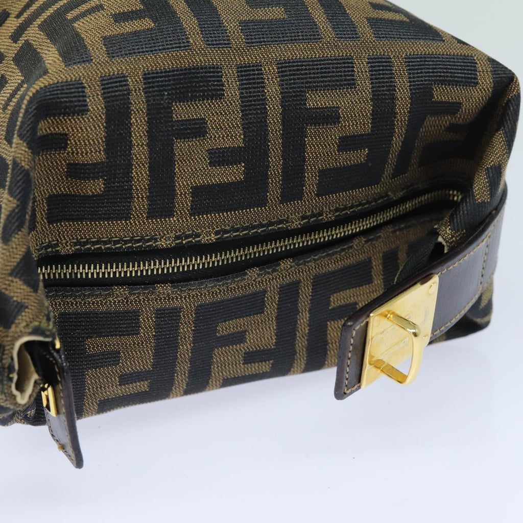 FENDI Zucca Canvas Vanity Hand Bag Brown Black79848