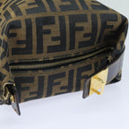 FENDI Zucca Canvas Vanity Hand Bag Brown Black79848