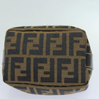 FENDI Zucca Canvas Vanity Hand Bag Brown Black79848