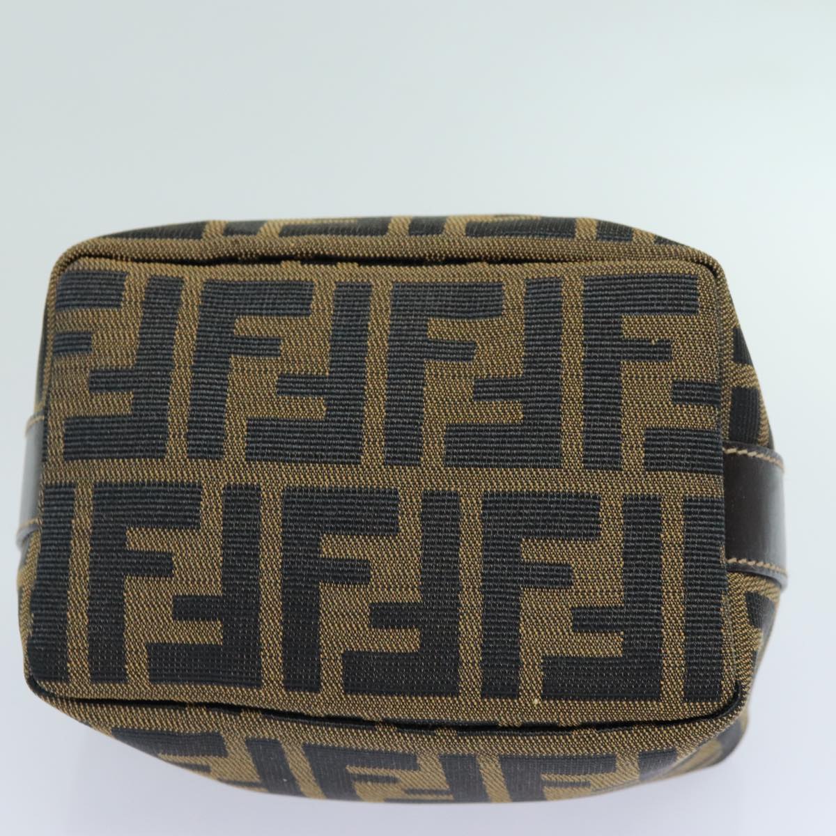 FENDI Zucca Canvas Vanity Hand Bag Brown Black79848
