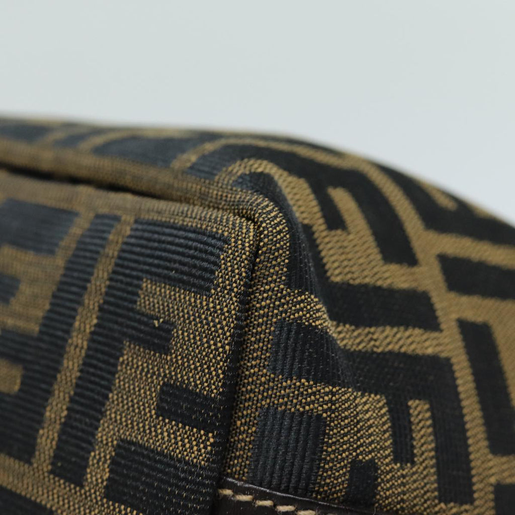 FENDI Zucca Canvas Vanity Hand Bag Brown Black79848