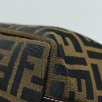 FENDI Zucca Canvas Vanity Hand Bag Brown Black79848