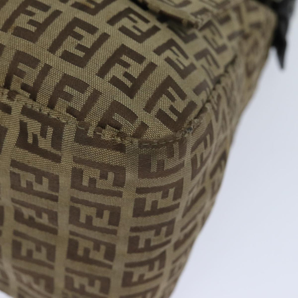 FENDI Zucchino Canvas Mamma Baguette Shoulder Bag Brown79849