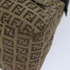 FENDI Zucchino Canvas Mamma Baguette Shoulder Bag Brown79849