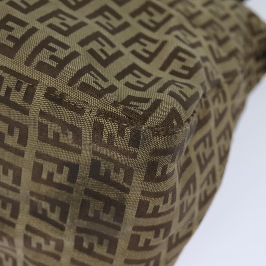 FENDI Zucchino Canvas Mamma Baguette Shoulder Bag Brown79849