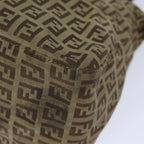 FENDI Zucchino Canvas Mamma Baguette Shoulder Bag Brown79849
