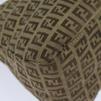 FENDI Zucchino Canvas Mamma Baguette Shoulder Bag Brown79849