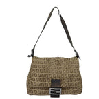 FENDI Zucchino Canvas Mamma Baguette Shoulder Bag Brown79849