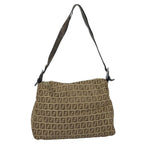 FENDI Zucchino Canvas Mamma Baguette Shoulder Bag Brown79849