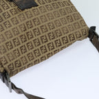 FENDI Zucchino Canvas Mamma Baguette Shoulder Bag Brown79849