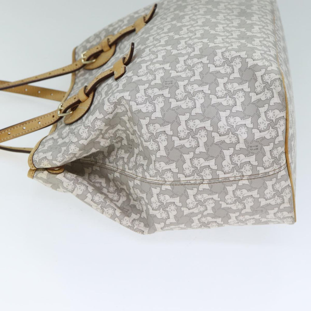 CELINE Sulky Tote Bag PVC Leather White Auth 79850