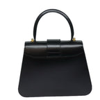 CELINE Hand Bag Leather Black Auth 79863