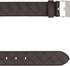 BOTTEGA VENETA Intrecciato Design Watch Belt with Metal Buckle (3.5 cm)