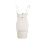 Fendi size 36 abito brush double dress viscose / polyester white
