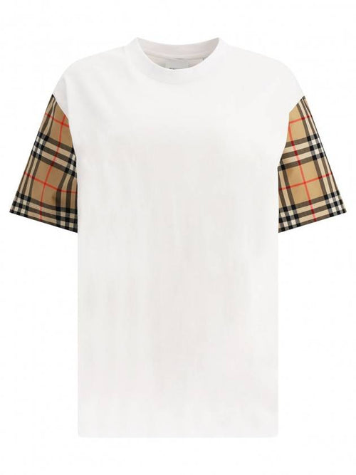 Burberry Vintage Check Sleeve Short Sleeve T-Shirt White