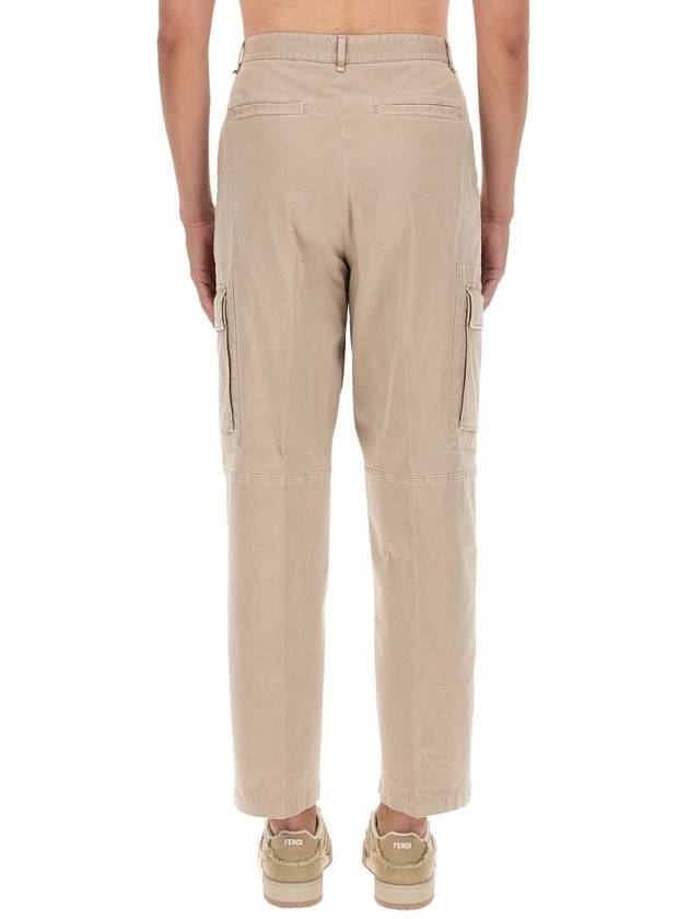 Fendi gabardine cargo straight pants beige