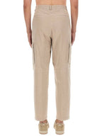 Fendi gabardine cargo straight pants beige