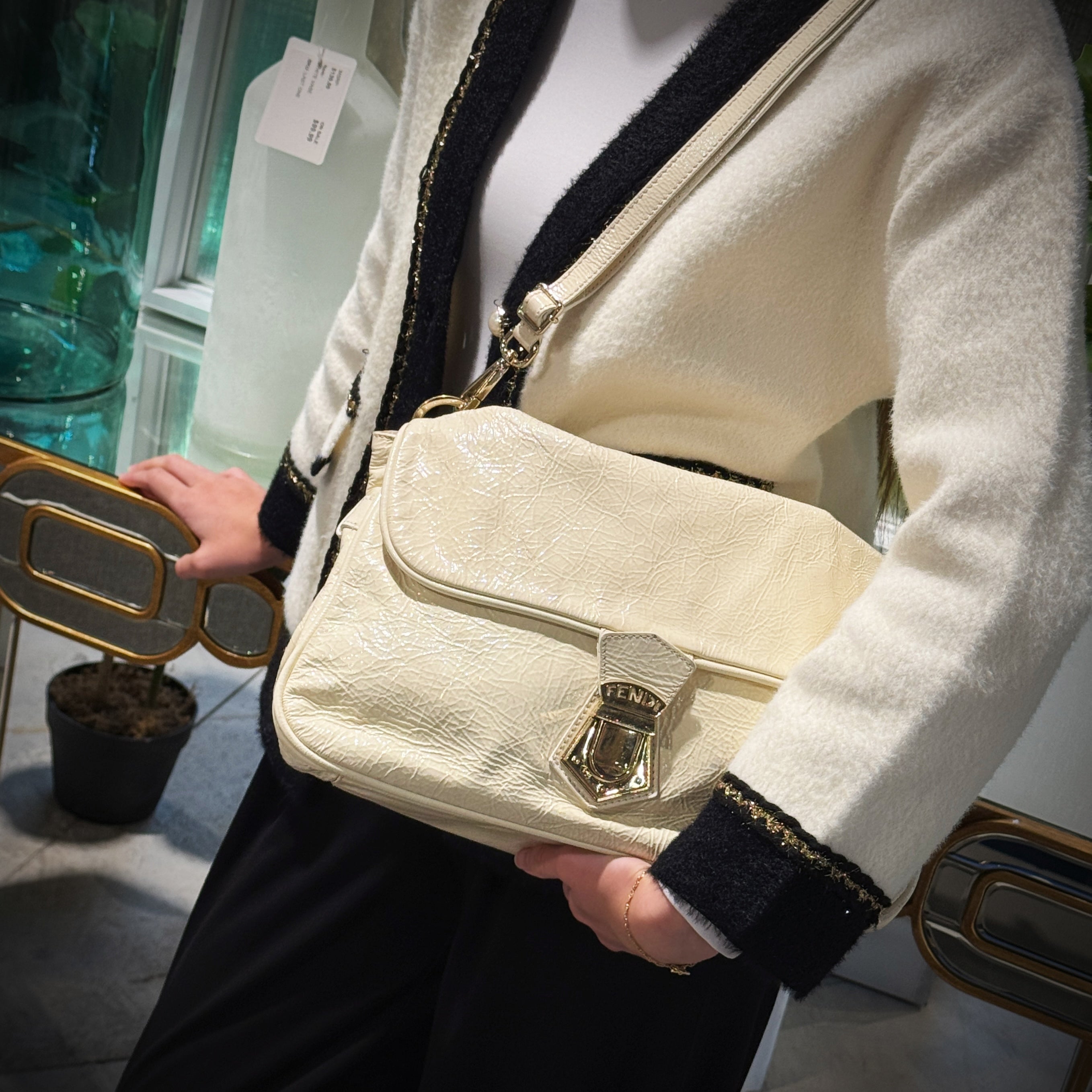 Fendi Baguette Patent Lather Shoulder Bag TWS