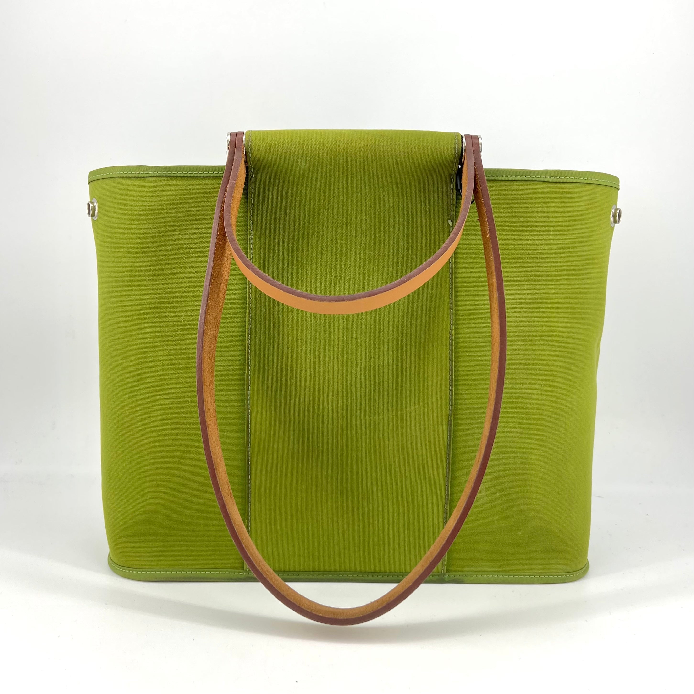 Hermes Green Canvas Cabag Elan PM Bag