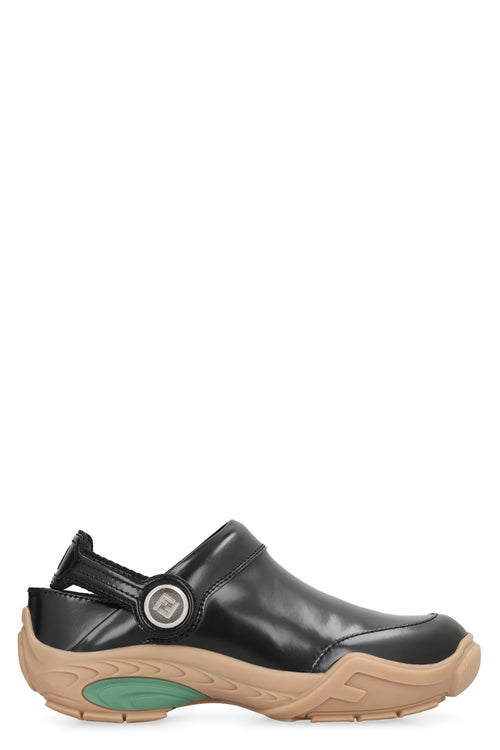 FENDI Leather Lab Flat Sandals for Men