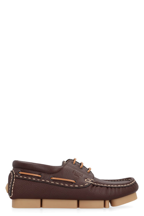 FENDI Leather Deck Loafers - Men's Size Options Available