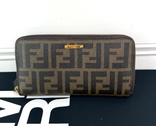 Fendi Zucca Zip Around Wallet
