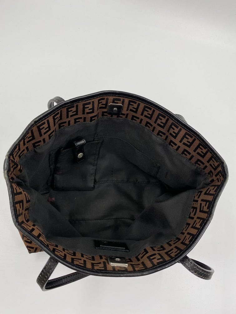 Fendi mini Tote in Brown Zucca Canvas