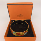 Hermes Wide Enamel Bangle Bracelet