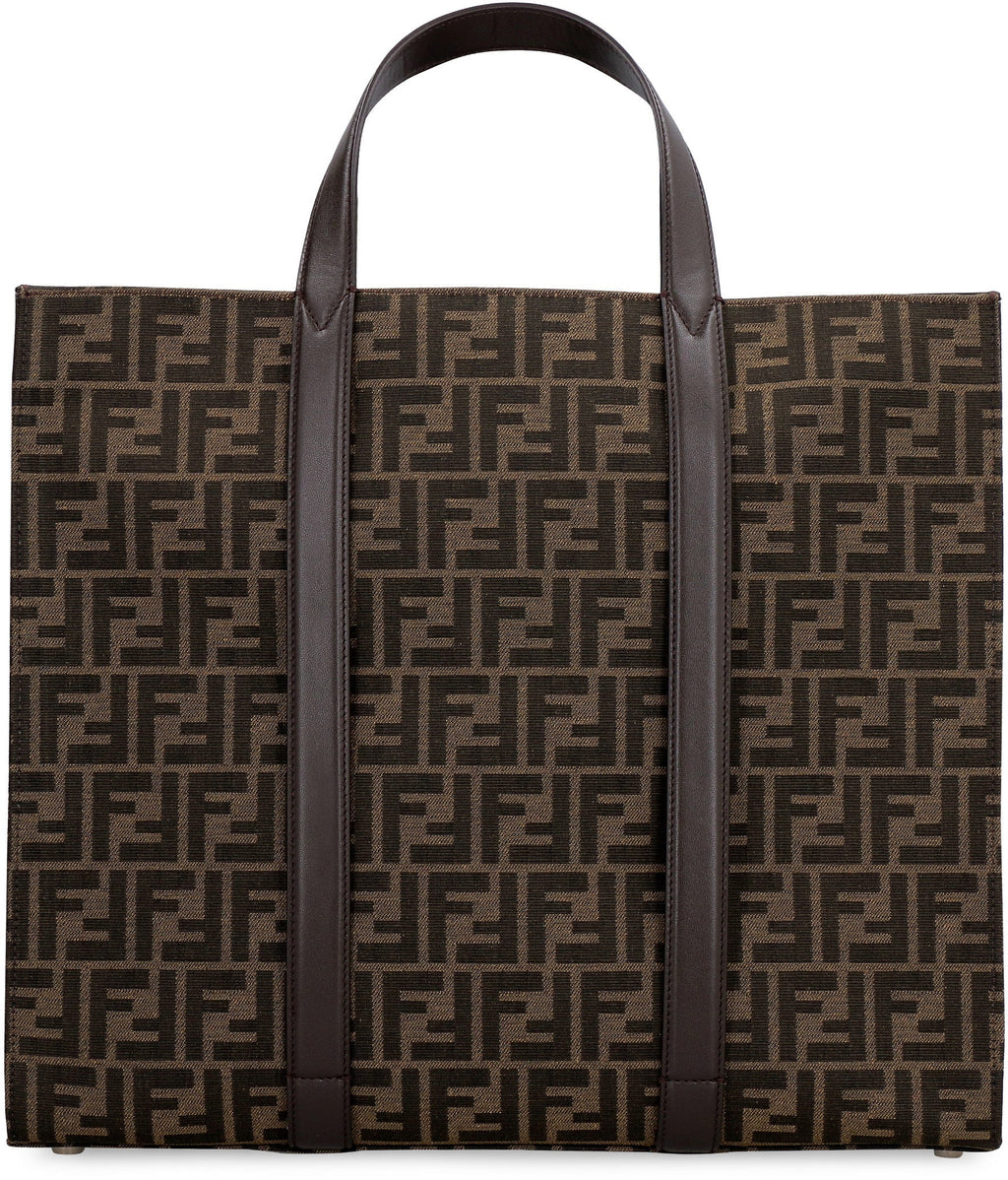 FENDI Embroidered Canvas Mini Shopping Handbag