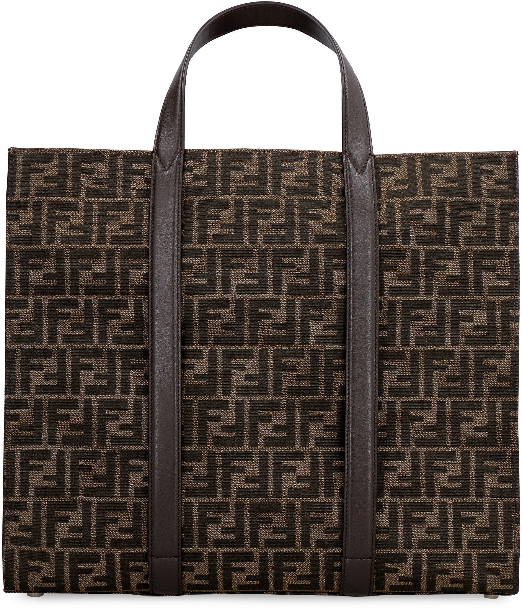 FENDI Embroidered Canvas Mini Shopping Handbag