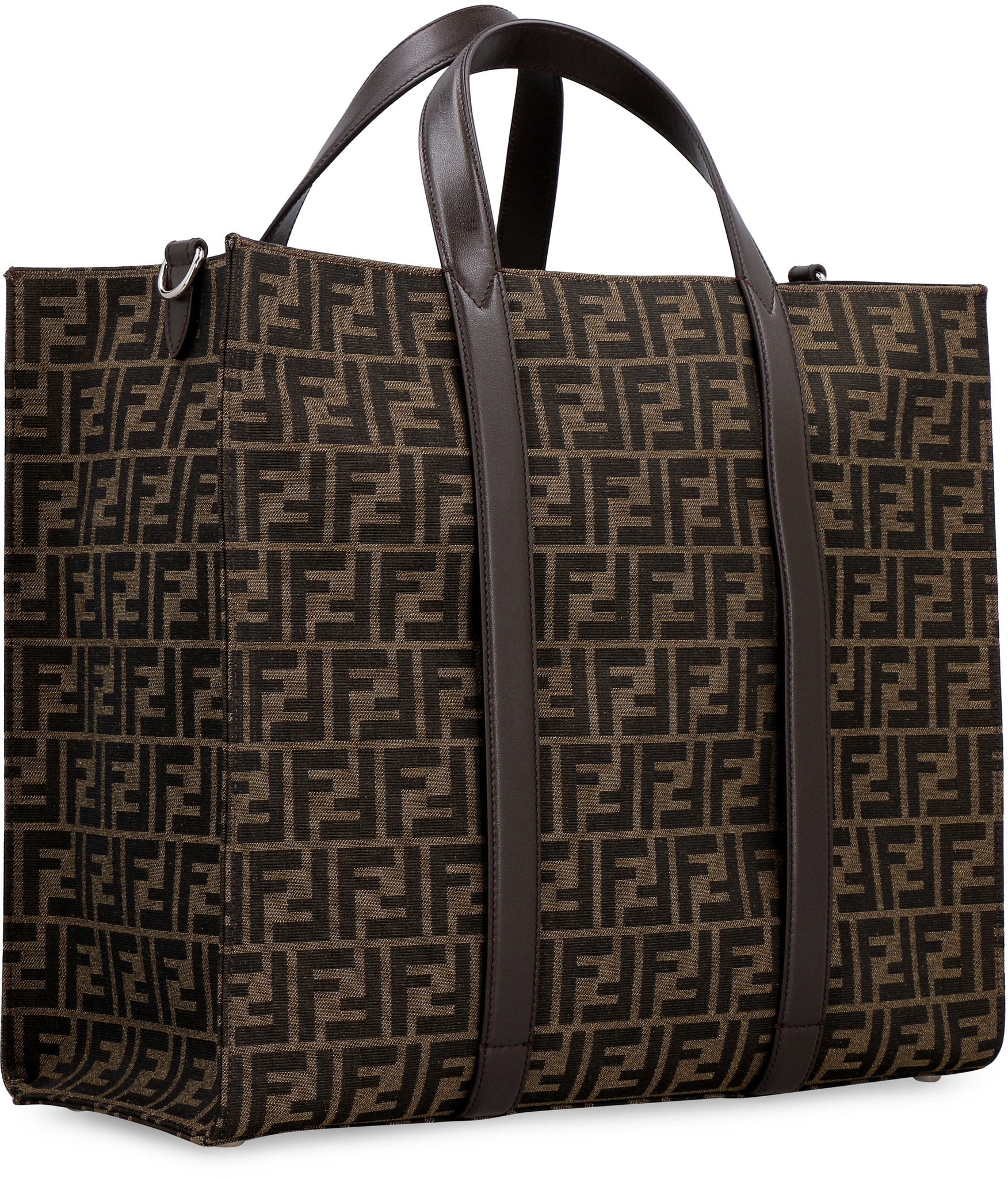 FENDI Embroidered Canvas Mini Shopping Handbag