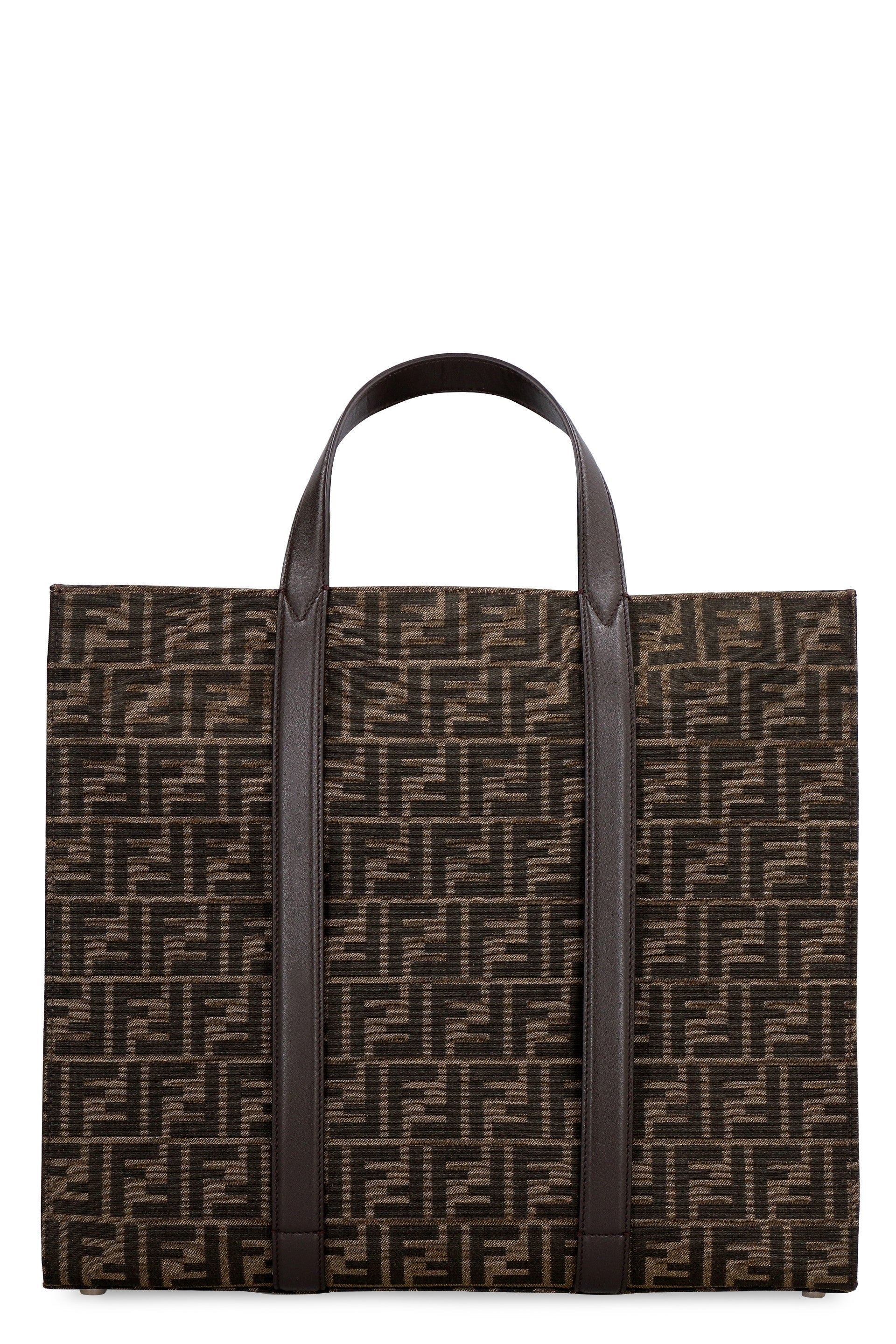 FENDI Embroidered Canvas Mini Shopping Handbag