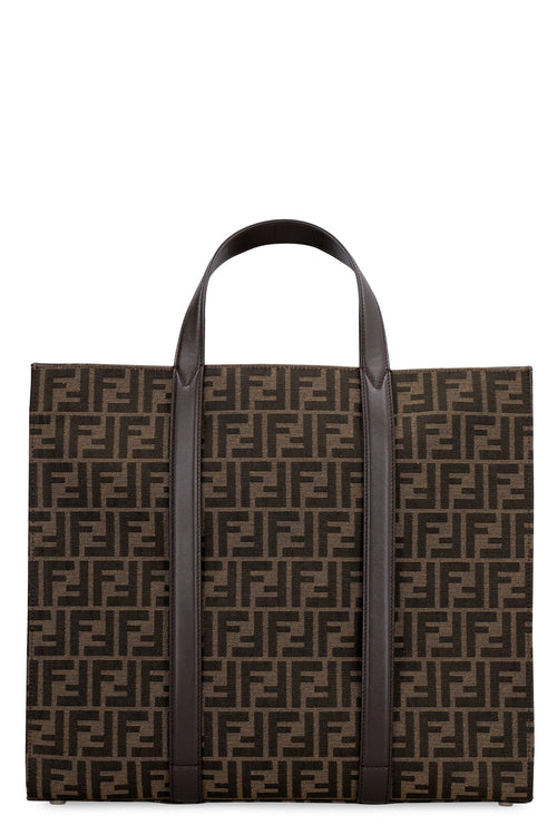 FENDI Embroidered Canvas Mini Shopping Handbag