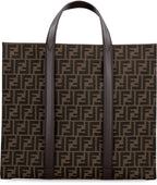 FENDI Embroidered Canvas Mini Shopping Handbag