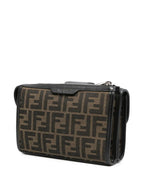 FENDI Mini Double Handbag with Flap and Zip Compartments