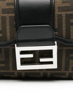 FENDI Mini Double Handbag with Flap and Zip Compartments