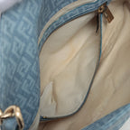 Fendi Blue Zucchino Coated Canvas Baguette Bag