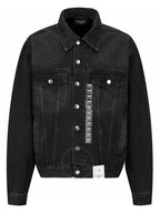 Balenciaga Applique Denim Jacket Black