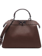 Fendi Peekaboo ISeeU Small Tote Bag Brown