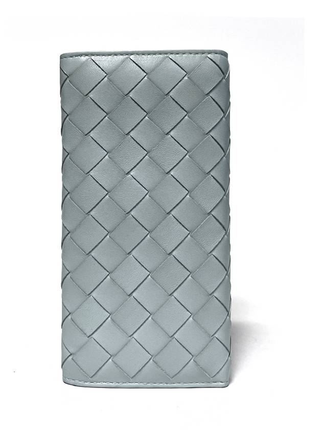 Bottega Veneta Intrecciato Large Flap Long Wallet Sky Blue