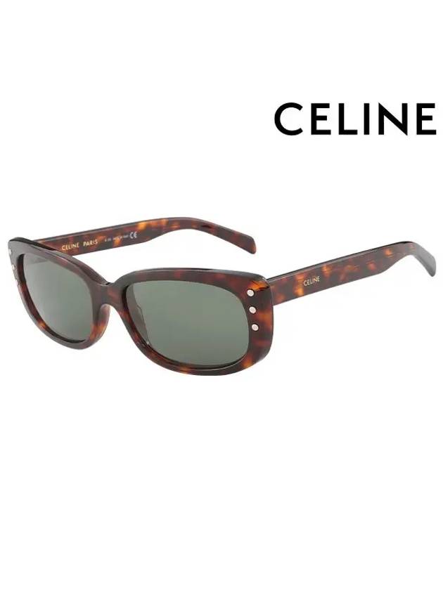 CELINE Eyewear Logo Cat Eye Sunglasses Brown Havana