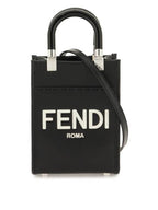 Fendi Sunshine Shopper Small Leather Tote Bag Black