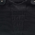Fendi Black Zuchinno Fabric And Leather Devil Trapezio Tote