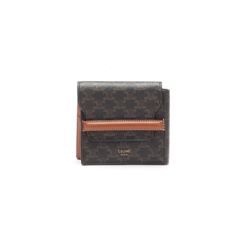 CELINE Triomphe Canvas Flap Origami Wallet