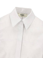 Fendi Striped Cotton Shirt White
